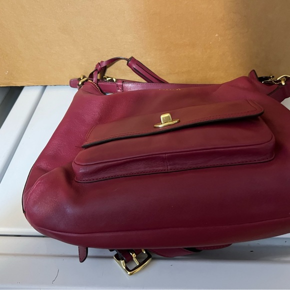 Coach Rasberry Leather Shoulder Bag - Picture 6 of 7
